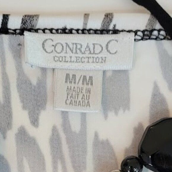 Conrad C Collection Short Sleeve Halter Insert Multicolor Animal Print Top Sz M - Picture 9 of 10